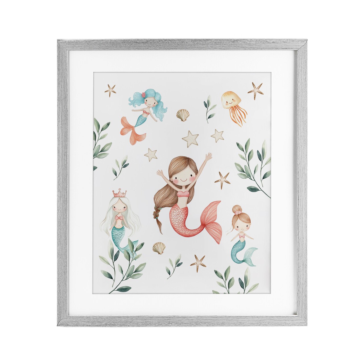 Stupell Industries Underwater Mermaids Adventures Framed Print Under Glass, design by Christine Simpson Art